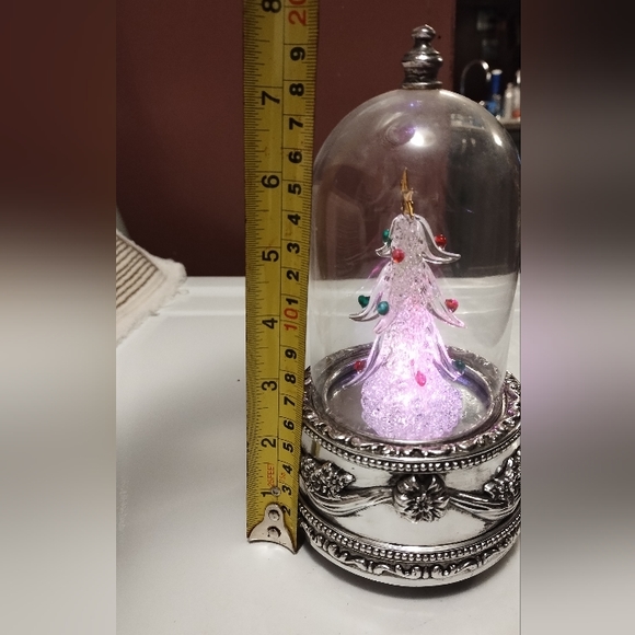 International Silver Co Silver Plated Illuminated Christmas Tree Musical Globe - Picture 3 of 8